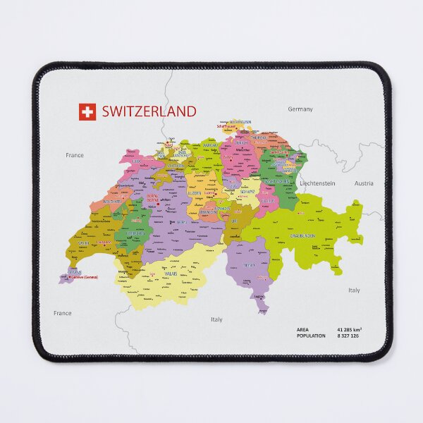 Item preview, Switzerland Political Map – Colorful Administrative Map with regions and main cities designed and sold by alijun.