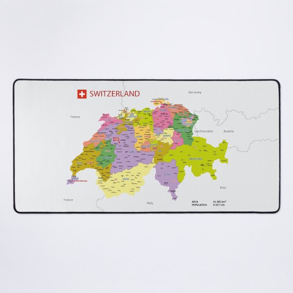 Item preview, Switzerland Political Map – Colorful Administrative Map with regions and main cities designed and sold by alijun.