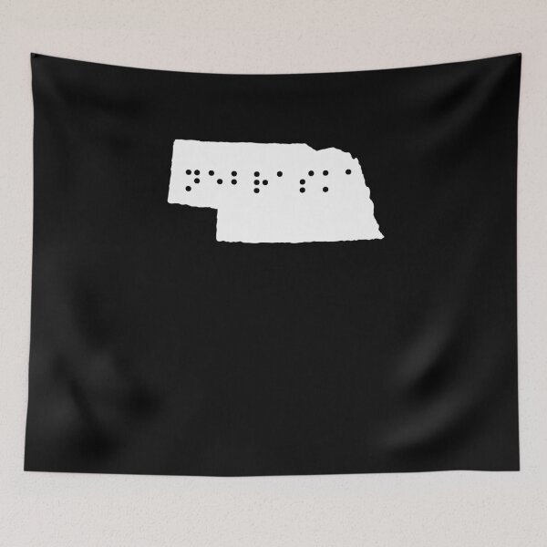 Item preview, NEBRASKA State Shape Braille Shirt designed and sold by brizodesign.