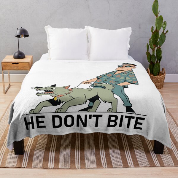 Item preview, He Don't Bite - Funny Sarcastic Dog Meme designed and sold by smileempire.