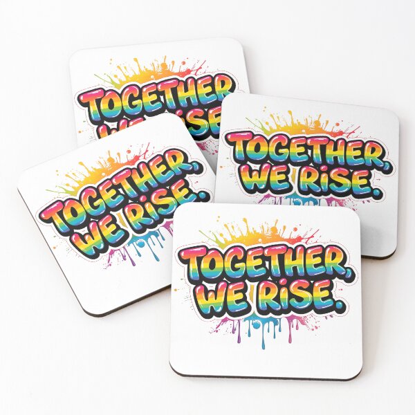 Item preview, Together We Rise Rainbow Quote Design – Bold Typography Sticker & Apparel designed and sold by Pride_Prints.