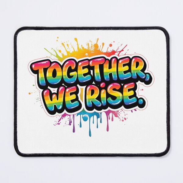 Item preview, Together We Rise Rainbow Quote Design – Bold Typography Sticker & Apparel designed and sold by Pride_Prints.
