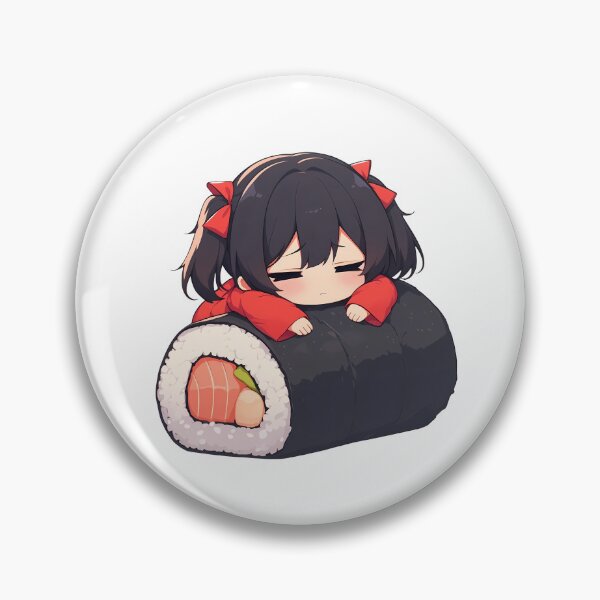 Item preview, Akame Sleeping Inside Sushi Roll Kawaii Chibi Akame Ga Kill Anime designed and sold by CarlosBender.