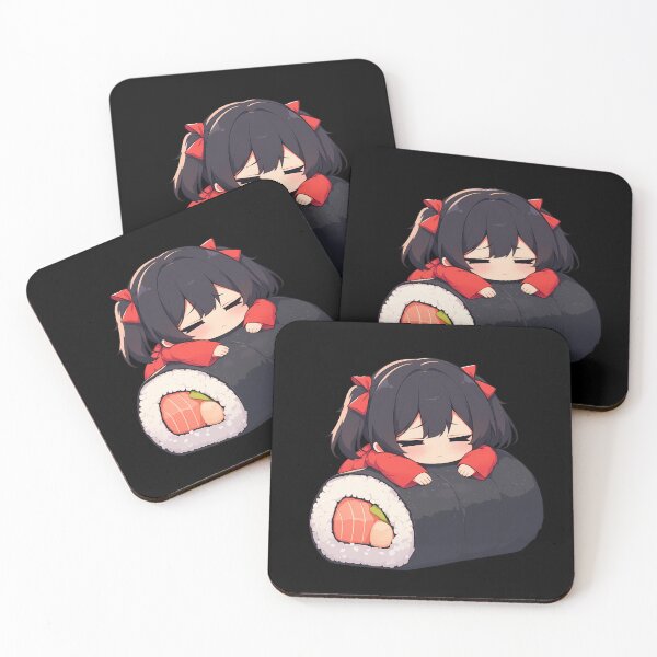 Item preview, Akame Sleeping Inside Sushi Roll Kawaii Chibi Akame Ga Kill Anime designed and sold by CarlosBender.