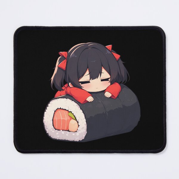 Item preview, Akame Sleeping Inside Sushi Roll Kawaii Chibi Akame Ga Kill Anime designed and sold by CarlosBender.