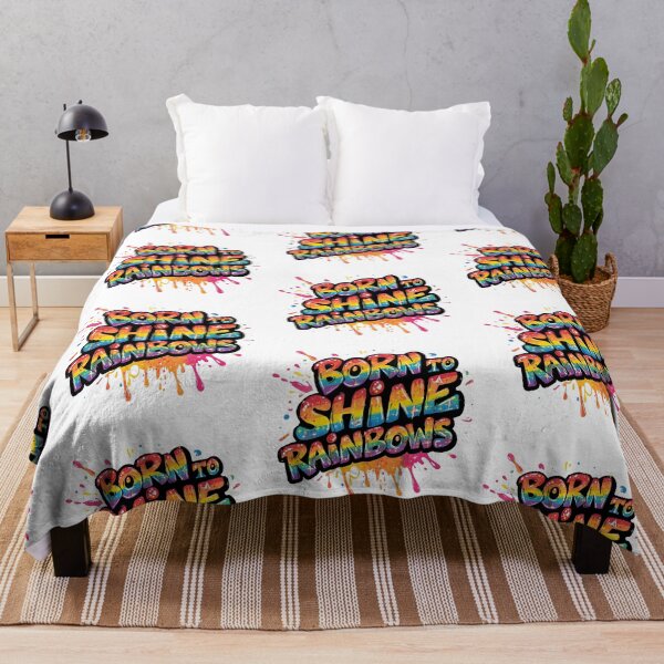 Item preview, Born to Shine Rainbows - Inspirational Colorful Quote Design | Pride Rainbow Gift for All Ages designed and sold by Pride_Prints.