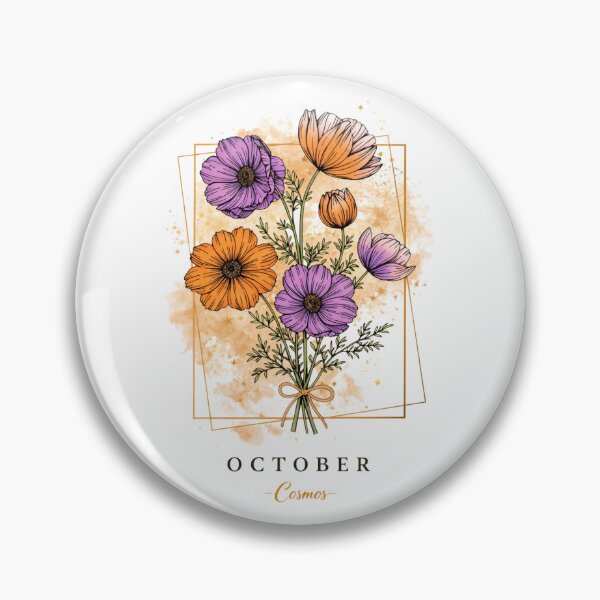 Artikelvorschau, Geburtsblume für Oktober – Botanische Illustration der Kosmee entworfen und verkauft von ByKubraArt.