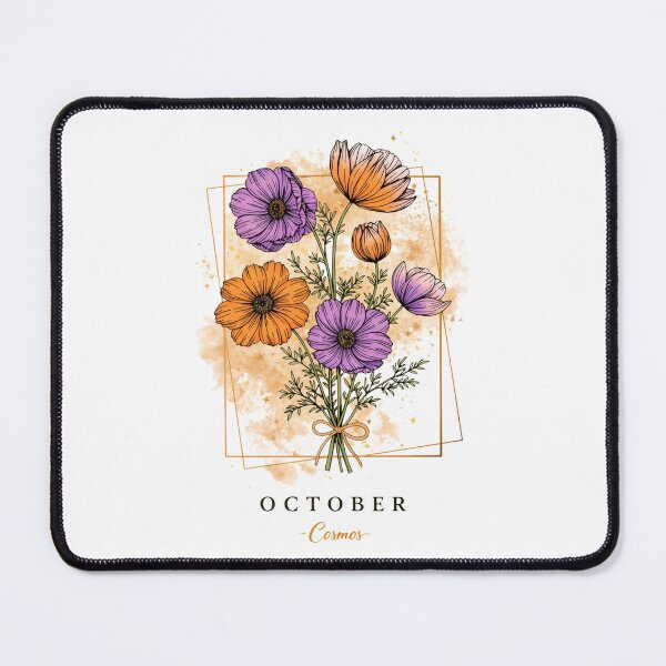 Item preview, October Birth Flower – Cosmos Botanical Illustration designed and sold by ByKubraArt.