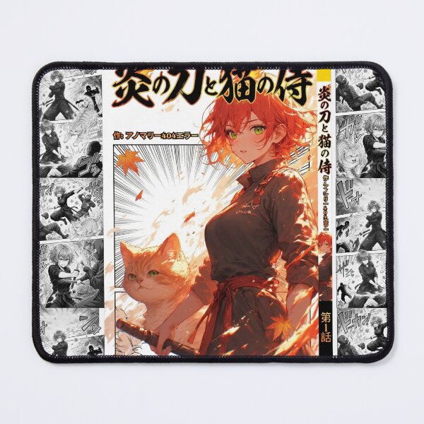 Item preview, Manga Cover Notebook of Fiery Blade – Cat Samurai Legend Anime Japanese designed and sold by Anomaly 404 Error.
