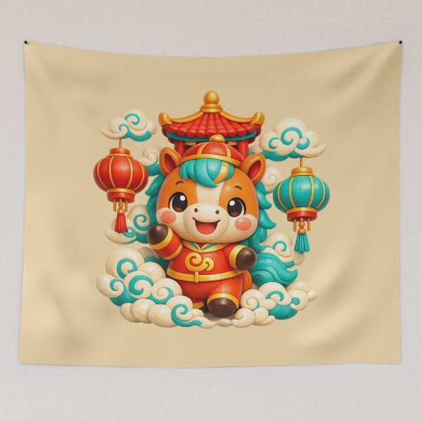 Item preview, Cute Year of the Horse | Kawaii Chinese New Year Zodiac Art designed and sold by Moons Studio.
