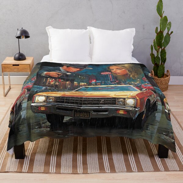 Item preview, Yellow Car Driving in Rain at Night designed and sold by Piotrek0001.