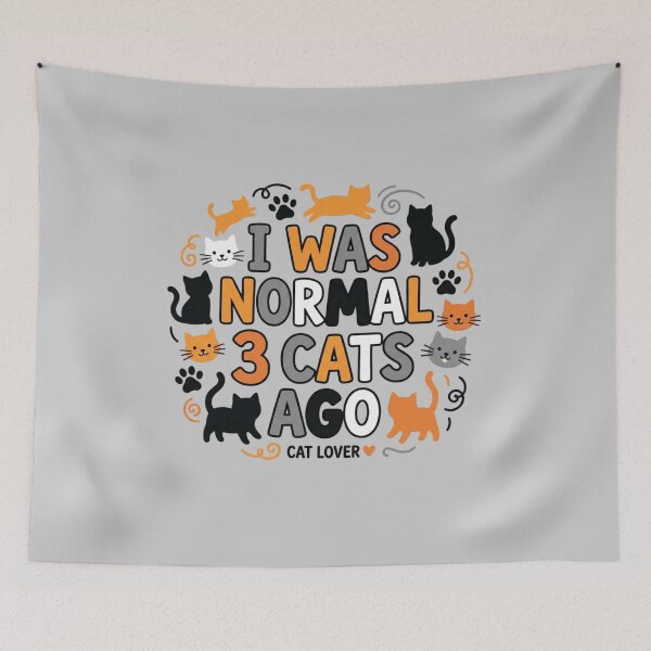 Item preview, I Was Normal 3 Cats Ago - Funny Cat Lover Quote | Crazy Cat Lady Gift designed and sold by ZoomTaDesign.