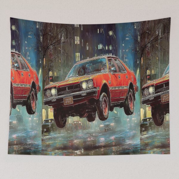 Item preview, Red Car Jumping Over Hill Action Scene designed and sold by Piotrek0001.