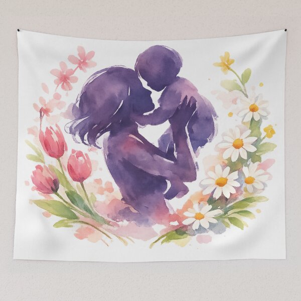 Item preview, Mother and Child Blossoms Watercolor Mothers Day Art designed and sold by FunFitLife Studio.