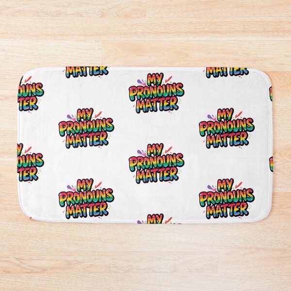 Item preview, My Pronouns Matter Pride Design | LGBTQ+ Quote Shirt & Accessories | Trans Nonbinary Pronoun Visibility Art | Rainbow Equality Typography designed and sold by Pride_Prints.