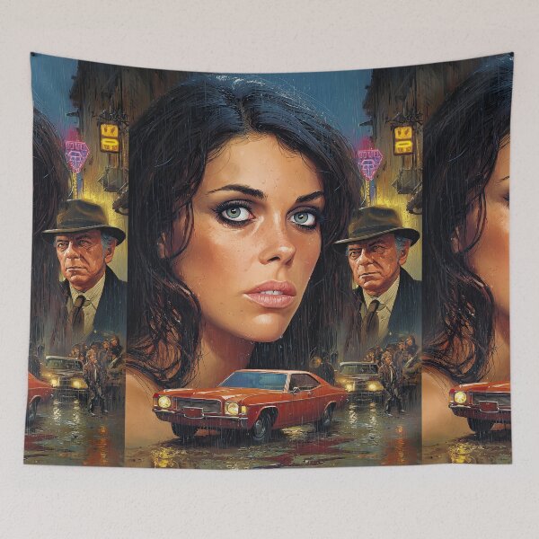 Item preview, Brunette Woman Face Close Up Retro designed and sold by Piotrek0001.