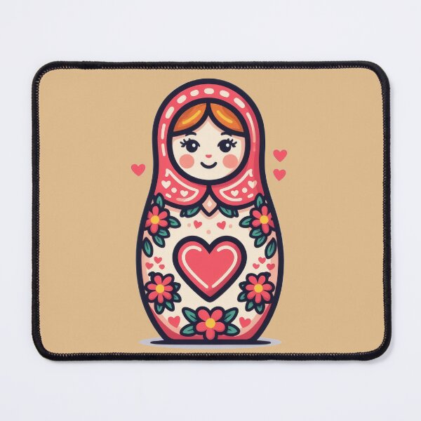 Item preview, Cute matryoshka doll with hearts and flowers designed and sold by Mianku | Für das Leben.