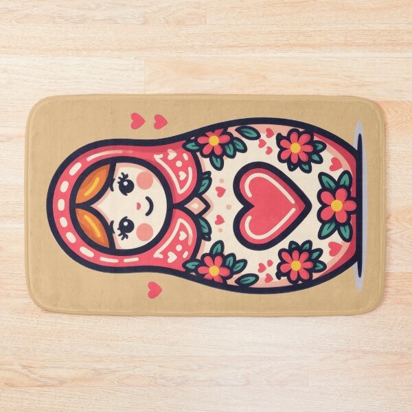 Item preview, Cute matryoshka doll with hearts and flowers designed and sold by Mianku | Für das Leben.
