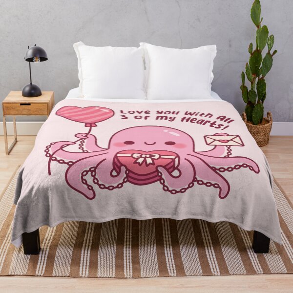 Item preview, Cute Pink Octopus Love You With All 3 Of My Hearts designed and sold by rustydoodle.