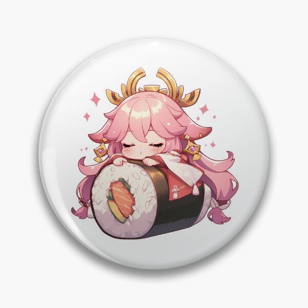 Item preview, Yae Miko Genshin Impact Chibi Sushi Anime Girl Kawaii Fantasy designed and sold by CarlosBender.