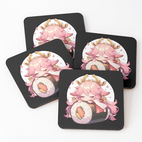 Item preview, Yae Miko Genshin Impact Chibi Sushi Anime Girl Kawaii Fantasy designed and sold by CarlosBender.