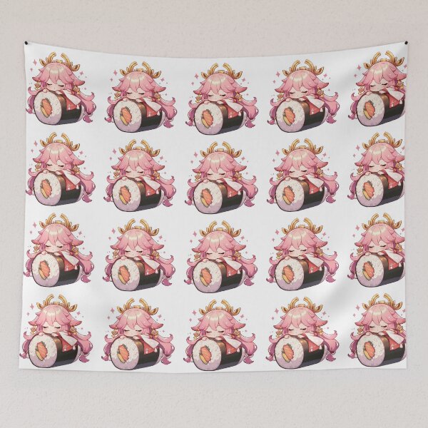 Item preview, Yae Miko Genshin Impact Chibi Sushi Anime Girl Kawaii Fantasy designed and sold by CarlosBender.