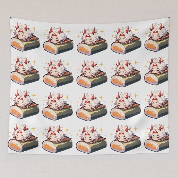 Item preview, Arataki Itto Genshin Impact Chibi Sushi Anime Boy Kawaii Fun Roll designed and sold by CarlosBender.