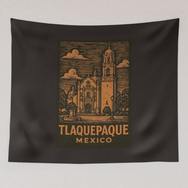 Item preview, Tlaquepaque Mexico Linocut Style  designed and sold by Thistle-TShop.