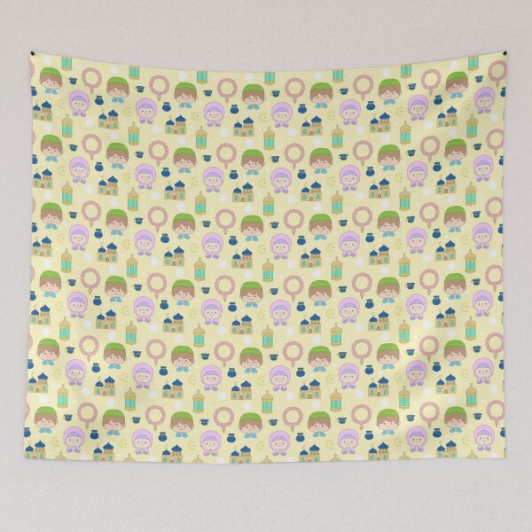Item preview, Sweet Seamless Ramadan Pattern with Muslim Kids and Elements Background designed and sold by nuchz.