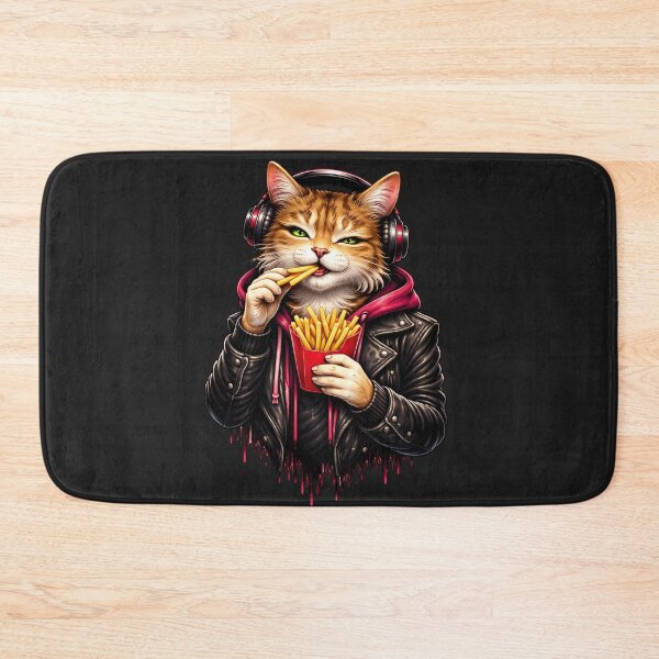 Item preview, Fast Food Queen Cat with Fries – Sassy Urban Streetwear Animal Art designed and sold by ColorSplash123.
