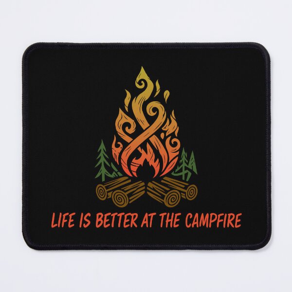 Item preview, Life Is Better at the Campfire Brush Lettering Flame designed and sold by ZuToMi.