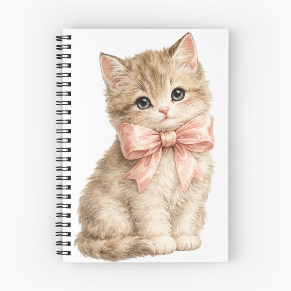 Item preview, Vintage Kitten with Pink Bow designed and sold by RedSwagStore.