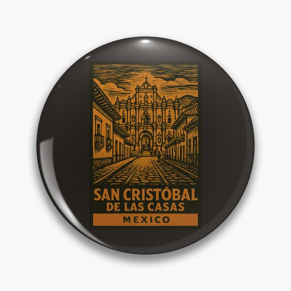 Item preview, San Cristobal de Las Casas Mexico Linocut Style  designed and sold by Thistle-TShop.