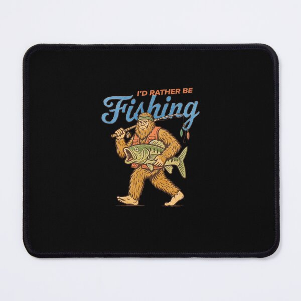 Item preview, Retro Sasquatch, Funny Bigfoot Fishing for Men, I'd Rather Be Fishing, Vintage Cryptidcore Graphic, for Fisherman designed and sold by thompsonui.