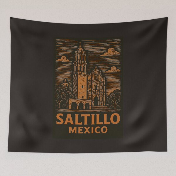 Item preview, Saltillo Mexico Linocut Style  designed and sold by Thistle-TShop.