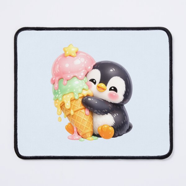 Item preview, Cute Penguin Hugging Melting Ice Cream | Kawaii Summer Art designed and sold by Moons Studio.