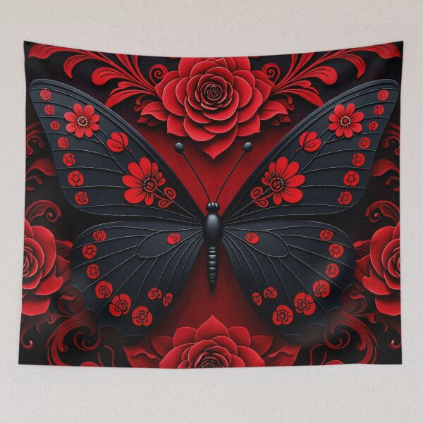 Item preview, Crimson Rose Butterfly designed and sold by Kaleidoscope Print.