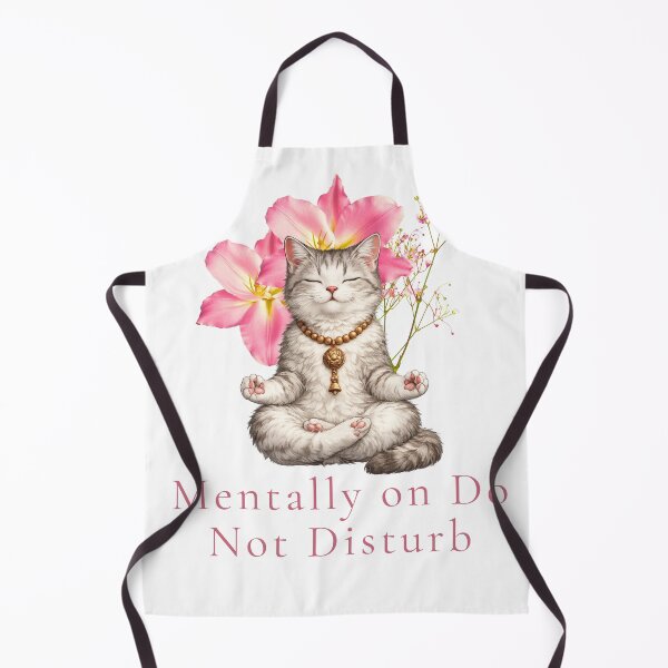 Item preview, CAT MEDITATING AND FLOWERS, MENTALLY ON DO NOT DISTURB designed and sold by CAT CLUB.