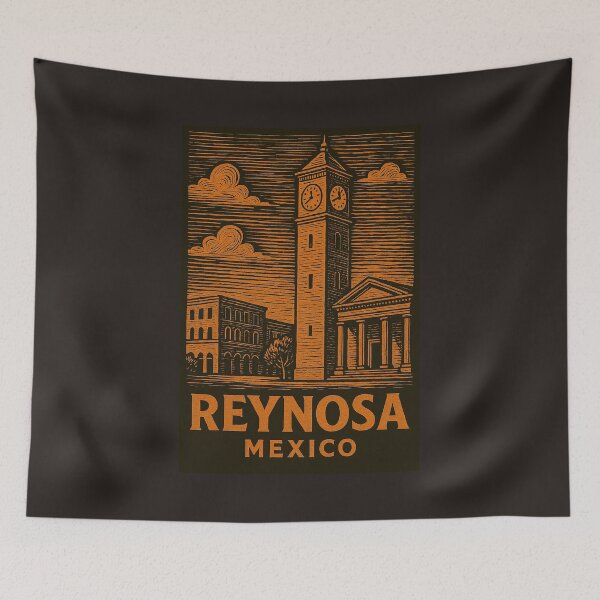 Item preview, Reynosa Mexico Linocut Style designed and sold by Thistle-TShop.