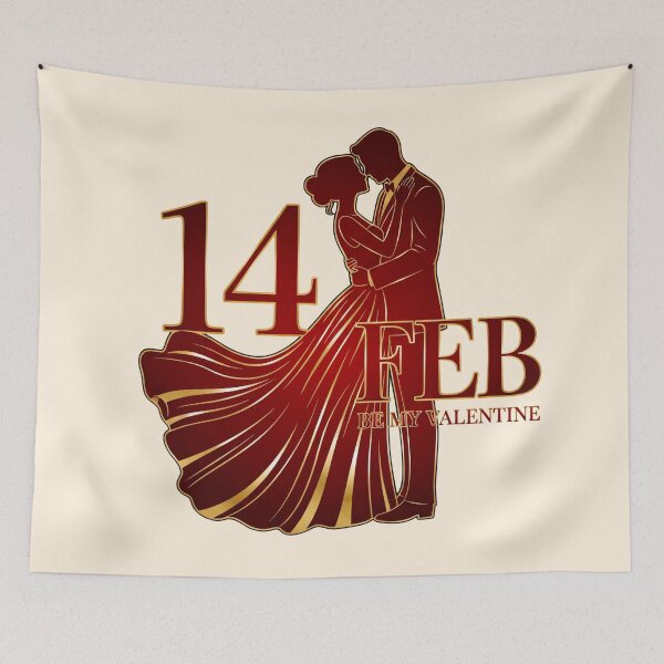 Item preview, Elegant Valentine’s Silhouette 14 Feb Golden Romance designed and sold by MOFAPPAREL.