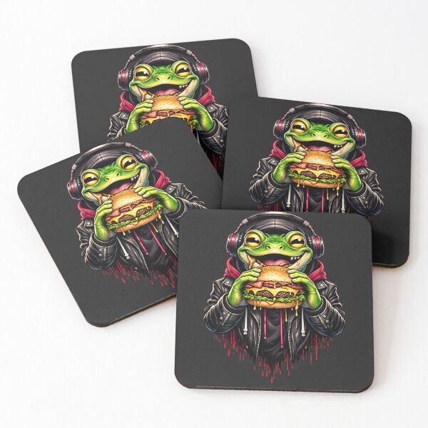 Item preview, Funny Burger Frog – Playful Streetwear Food Lifestyle Animal Art designed and sold by ColorSplash123.