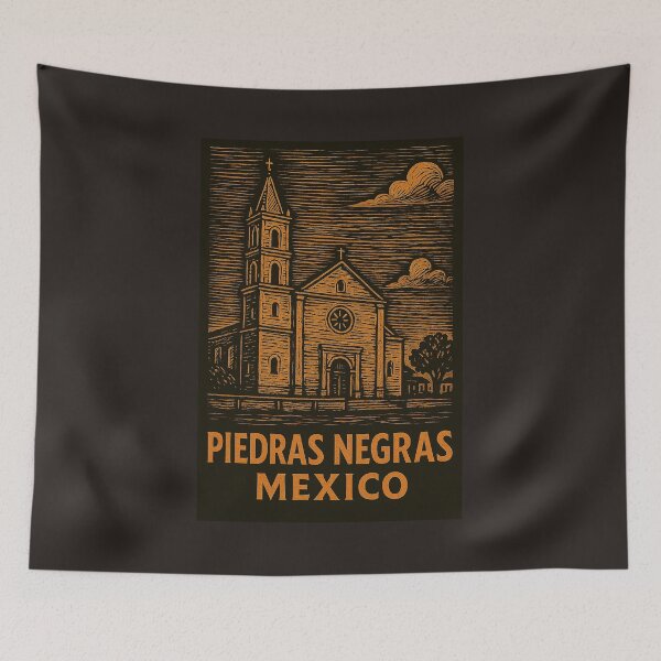 Item preview, Piedras Negras Mexico Linocut Style  designed and sold by Thistle-TShop.