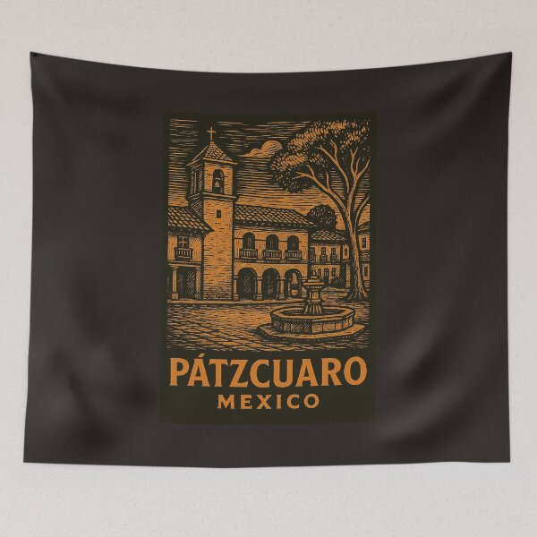 Item preview, Patzcuaro Mexico Linocut Style designed and sold by Thistle-TShop.