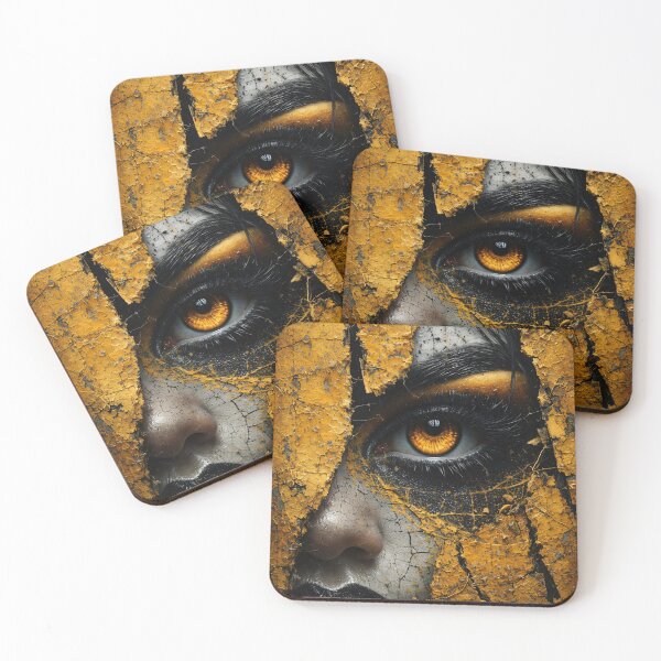 Item preview, Cracked Gold Eye Portrait designed and sold by Kaleidoscope Print.