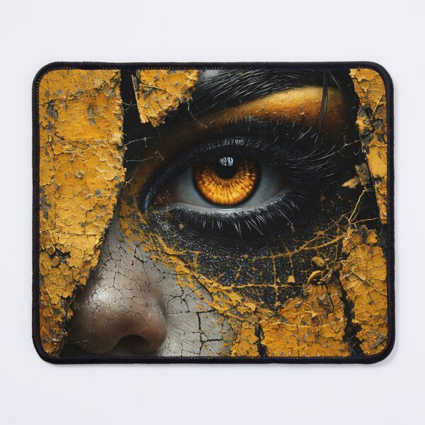 Item preview, Cracked Gold Eye Portrait designed and sold by Kaleidoscope Print.
