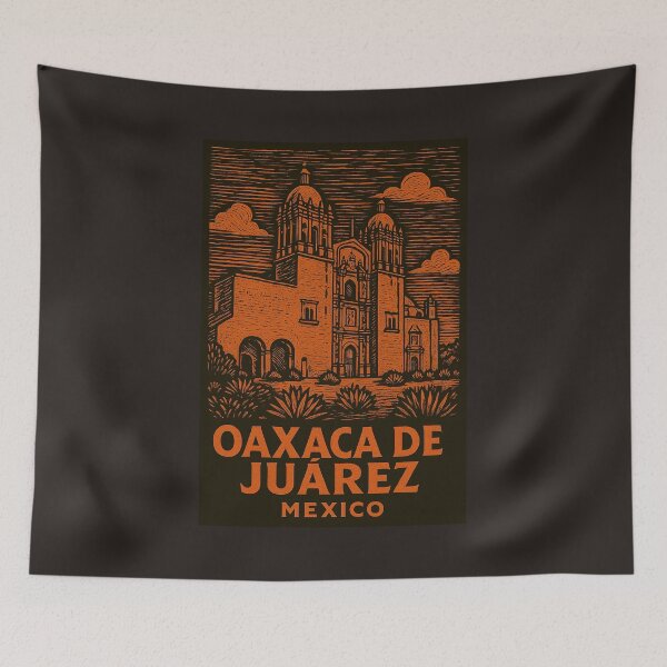 Item preview, Oaxaca de Juarez Mexico Linocut Style  designed and sold by Thistle-TShop.