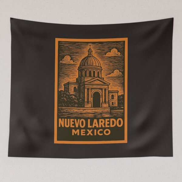 Item preview, Nuevo Laredo Mexico Linocut Style  designed and sold by Thistle-TShop.