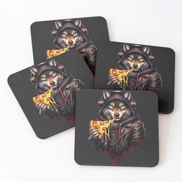 Item preview, Late Night Pizza Wolf – Dark Urban Streetwear Alpha Animal Art designed and sold by ColorSplash123.