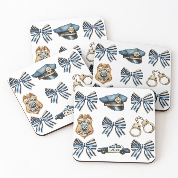 Item preview, Police Coquette Bows and Law Enforcement Watercolor designed and sold by MeStudio911.