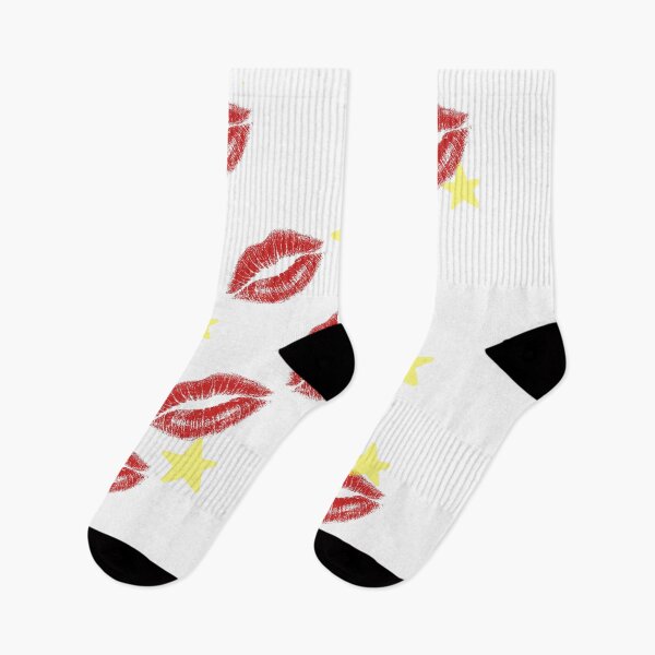 Item preview, Retro Kiss Mark and Twinkle Stars Print designed and sold by LoraDesign98.